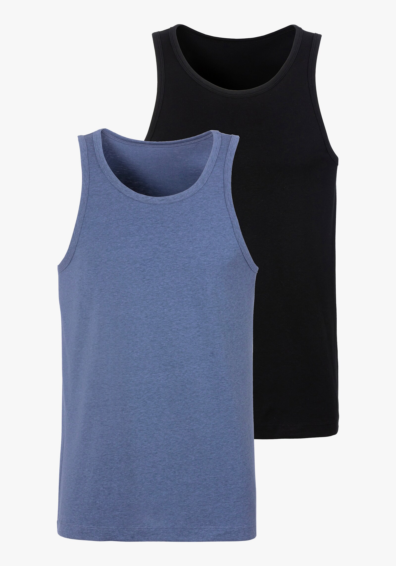 John Devin Tanktop - blau meliert / schwarz