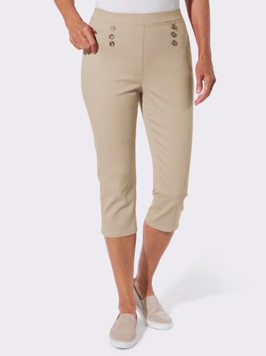 Caprijeans in Baumwoll-Stretch-Qualität - sand