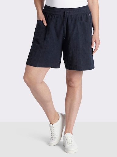 sheego Shorts aus weichem Musselin - tiefblau
