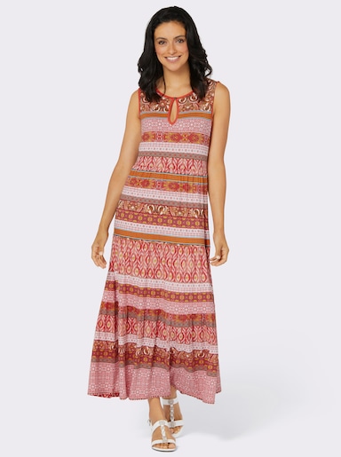 Jerseykleid im Stufenschnitt - papaya-terra-bedruckt
