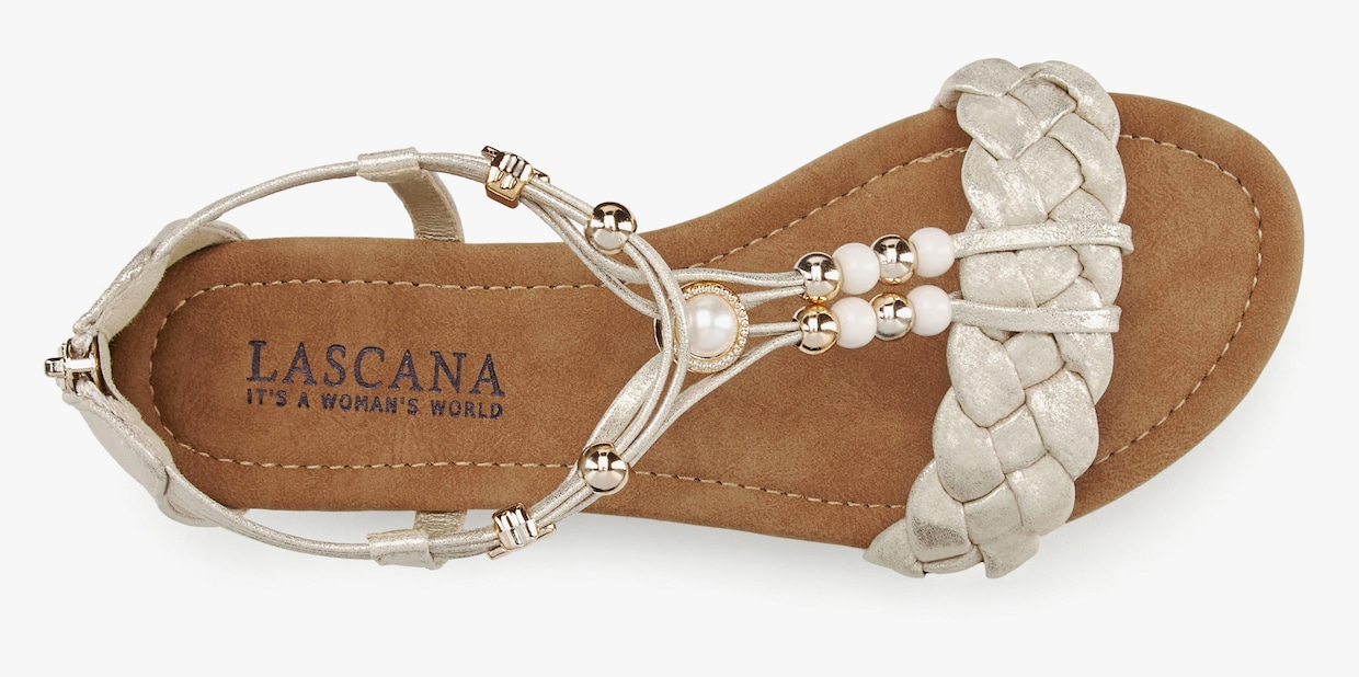 LASCANA Sandales - beige-couleur or