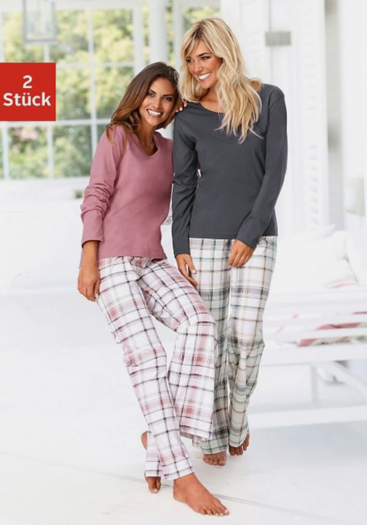 Arizona Pyjama - mauve, gris
