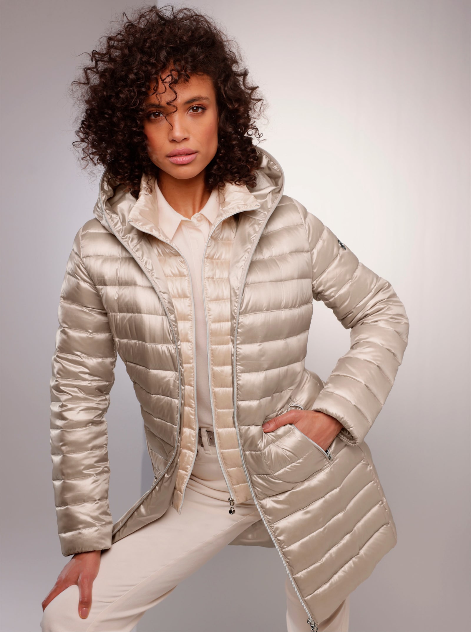 CREATION L PREMIUM Daunenjacke 2-in-1 Optik - sesam-elfenbein