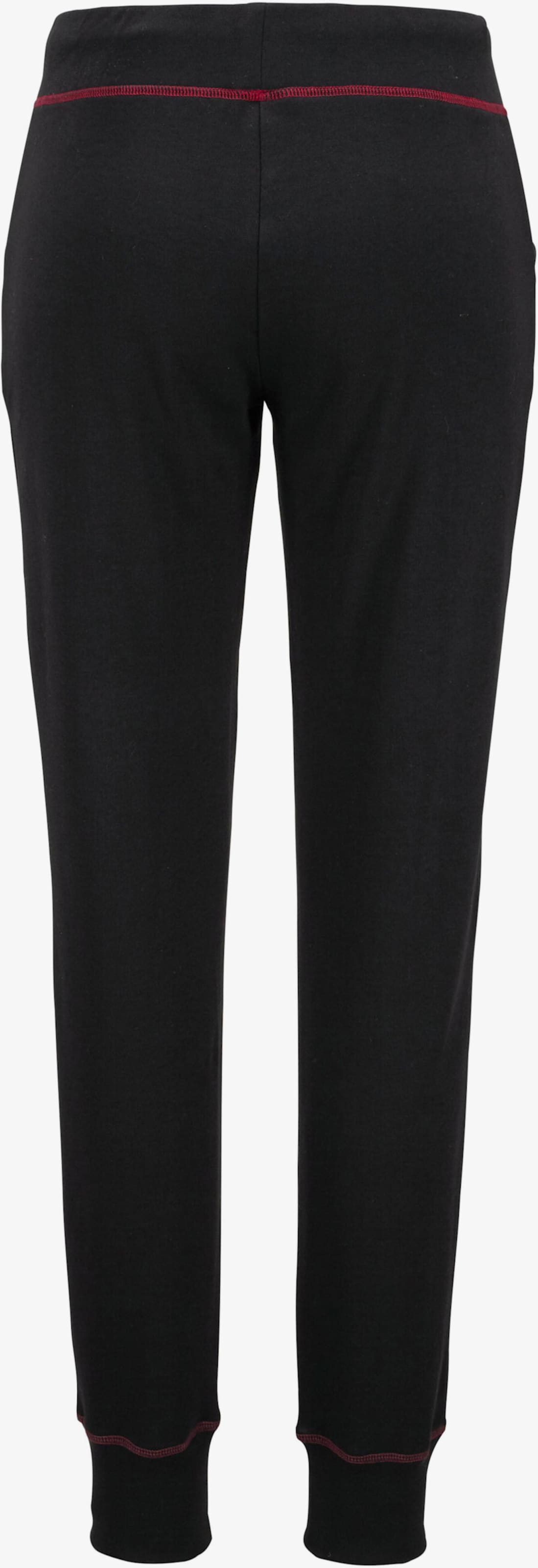 Bench. Loungewear Relaxhose - schwarz-rubinrot