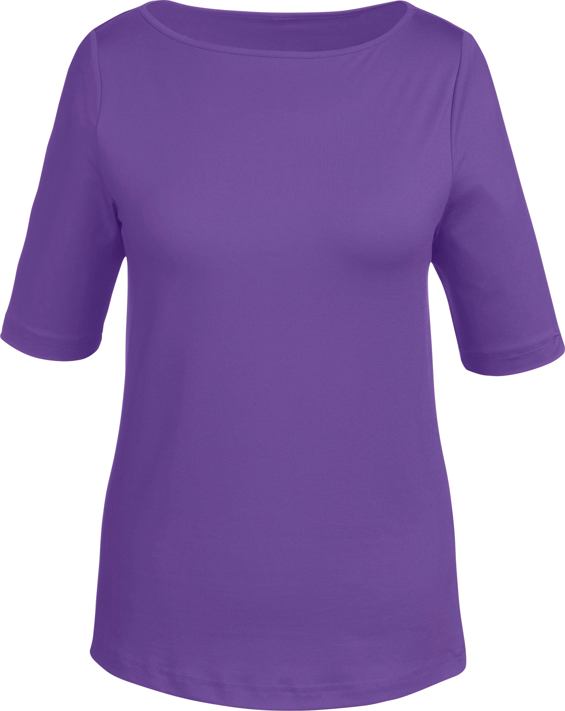 Lila günstig Kaufen-T-Shirt in lila von heine. T-Shirt in lila von heine <![CDATA[Shirt. Besonders trageangenehm dank der weichen und atmungsaktiven Tactel-Qualität. Mit U-Boot-Ausschnitt.]]>. 