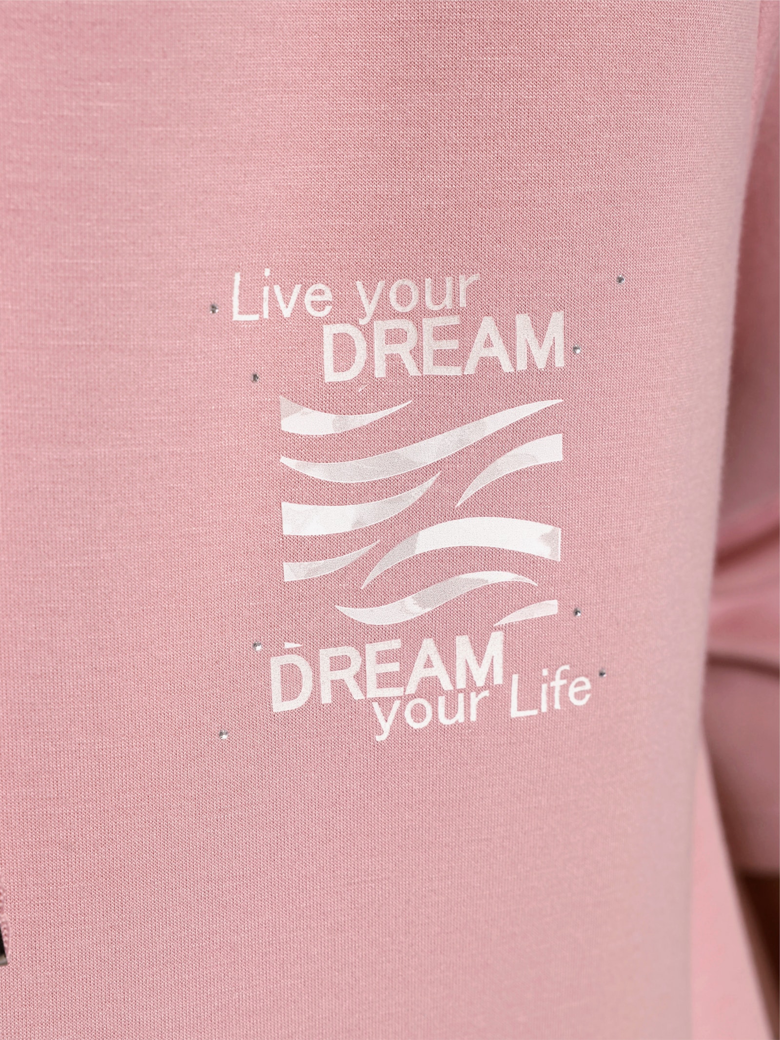 Sweatshirt mit Stehkragen - hortensie-sand-bedruckt