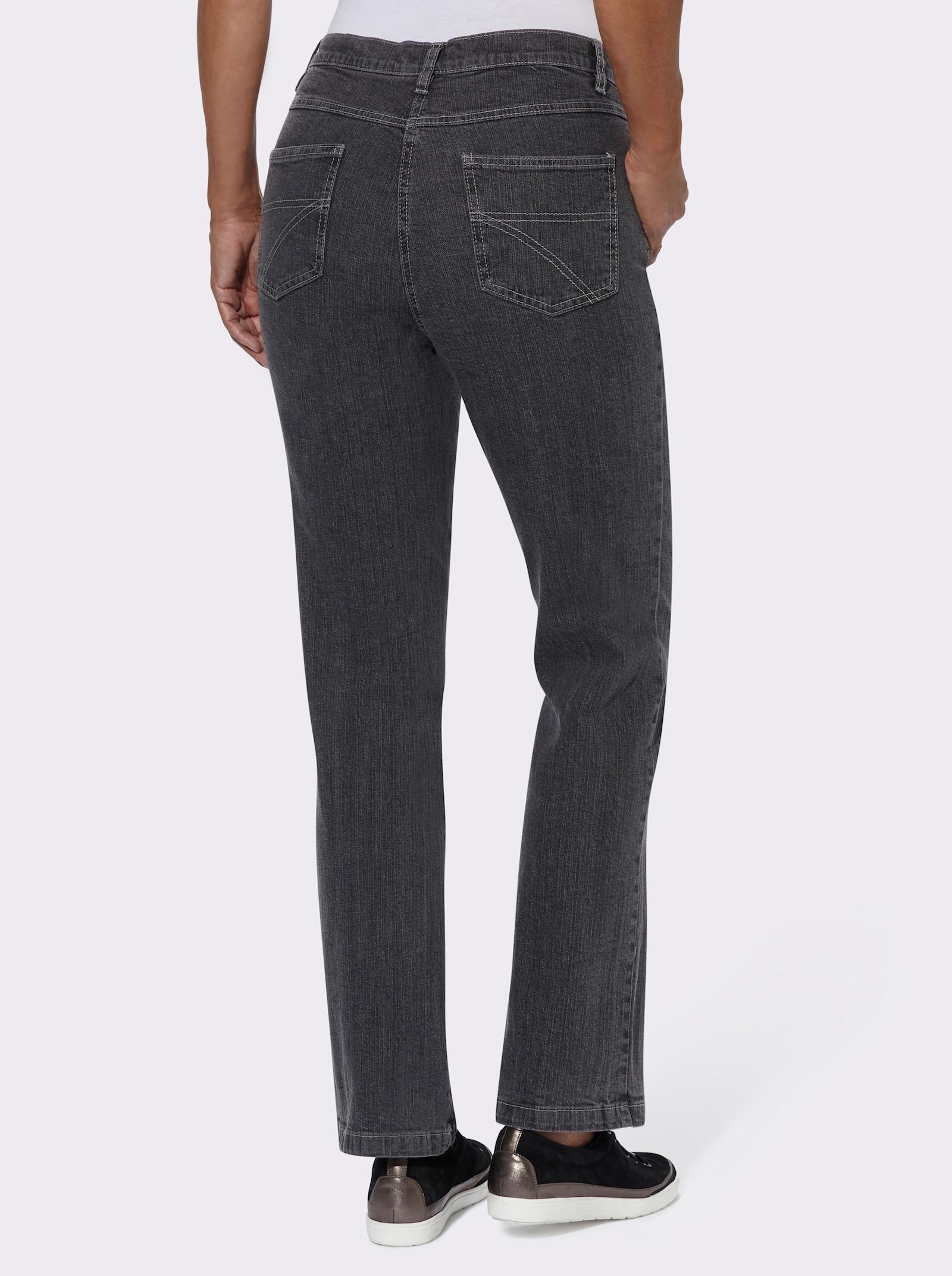 5-pocketjeans met katoenstretch - antraciet-denim