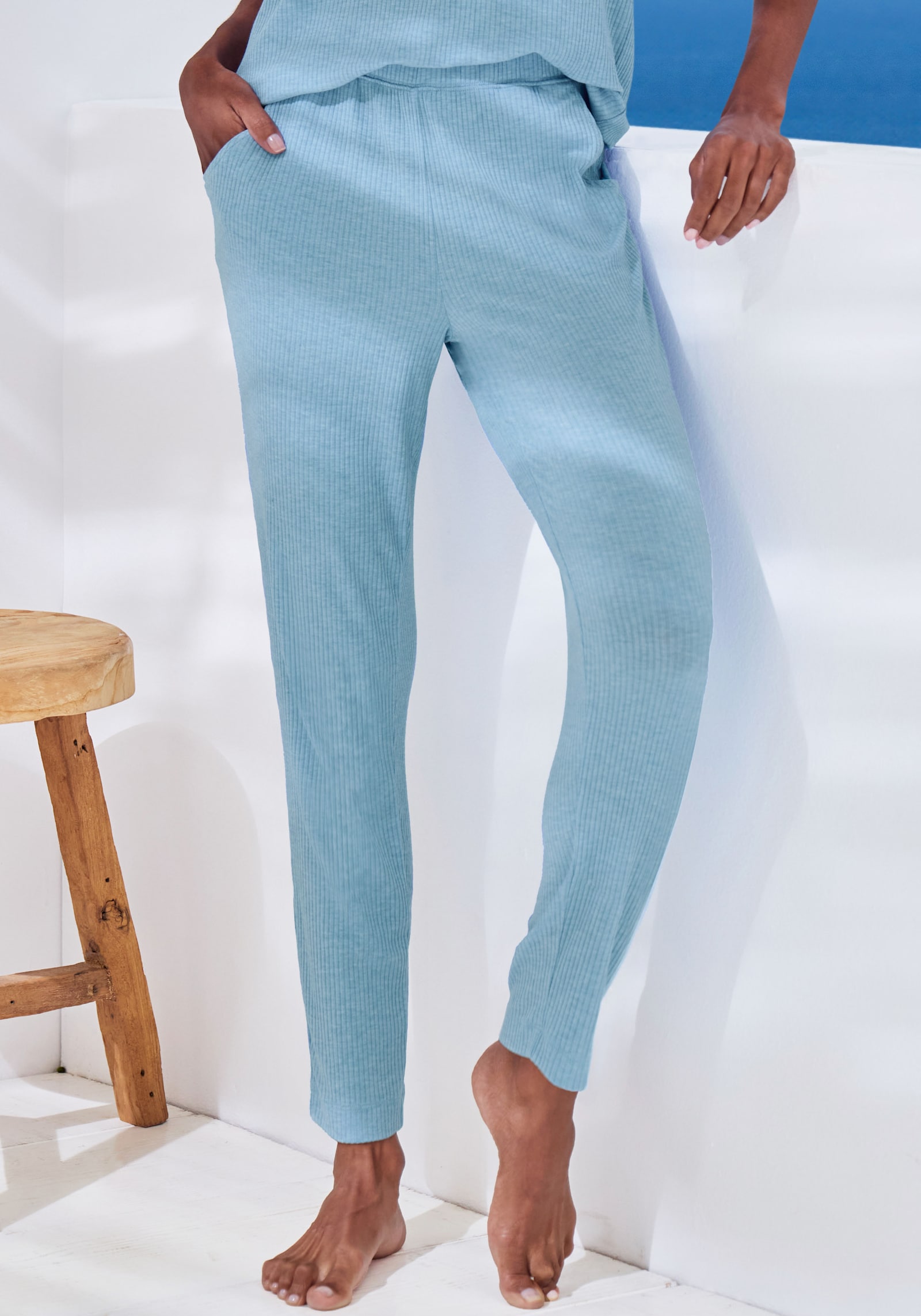 s.Oliver Pyjamahose - hellblau-meliert