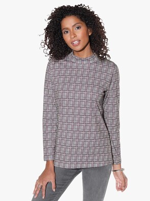 Shirt - grau-bordeaux