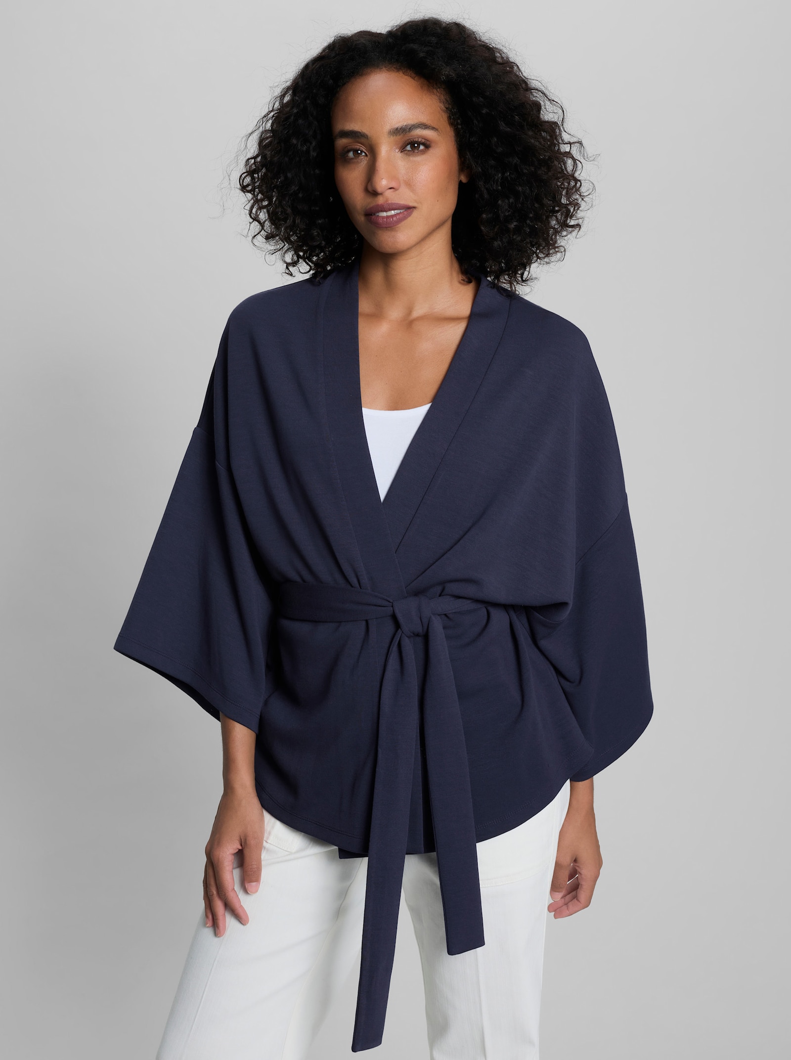 heine Shirtjacke im Kimono-Look - marine