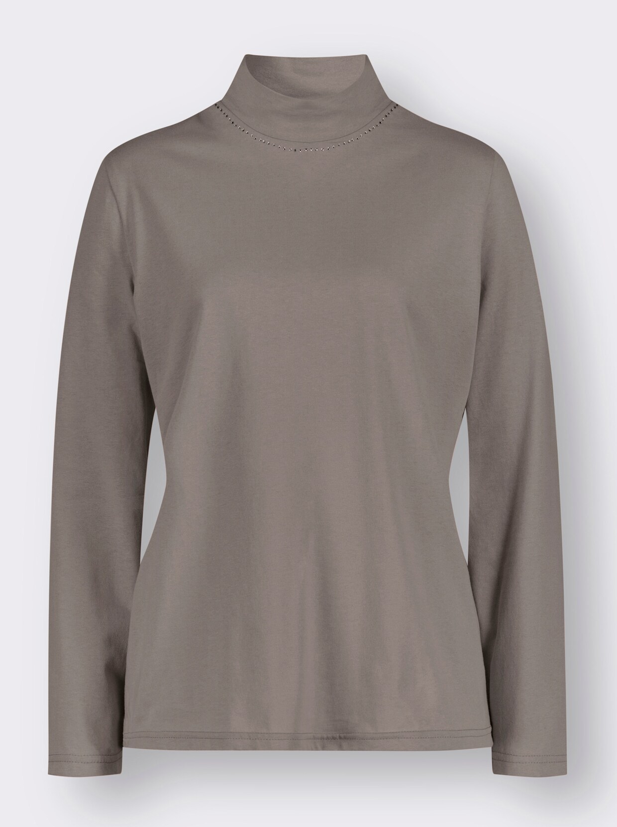 Shirt met opstaande kraag - taupe