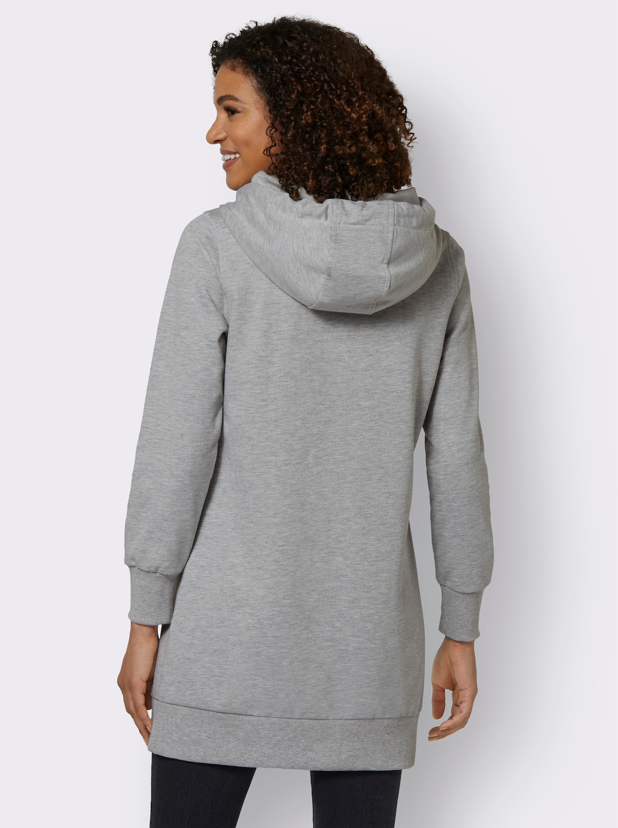 Longsweatshirt - ecru-steingrau-meliert