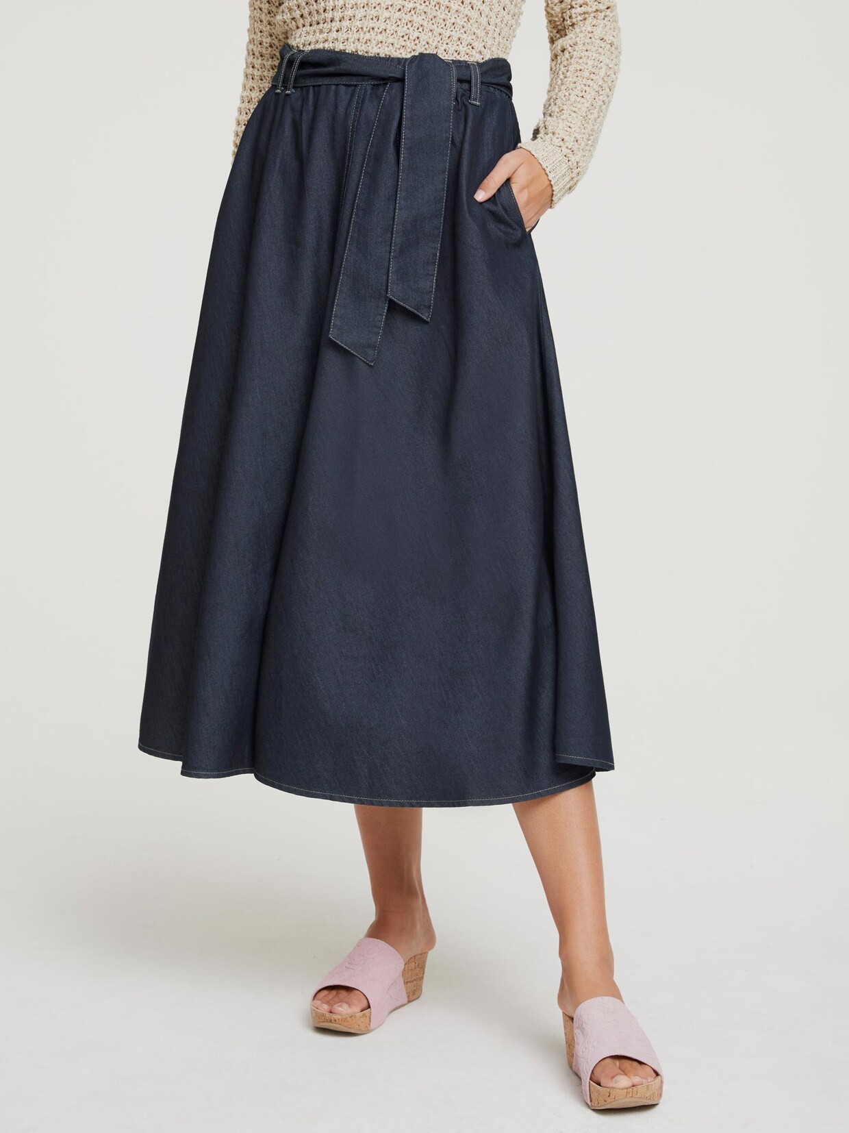 Linea Tesini Jeans-Rock - dark denim