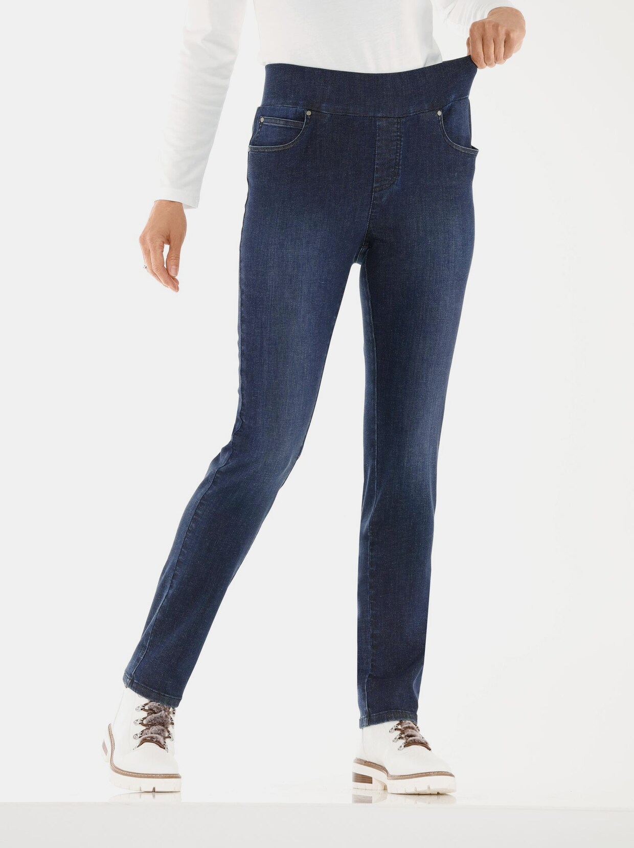 Stehmann Comfort line Schlupfjeans - blue-stone-washed