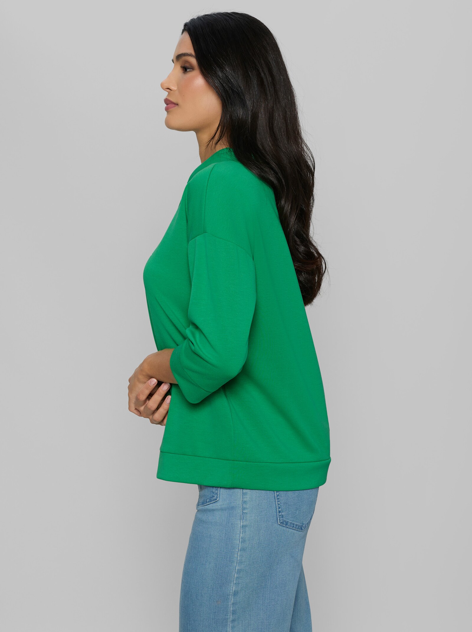 heine Sweatshirt mit Stehkragen - grasgrün