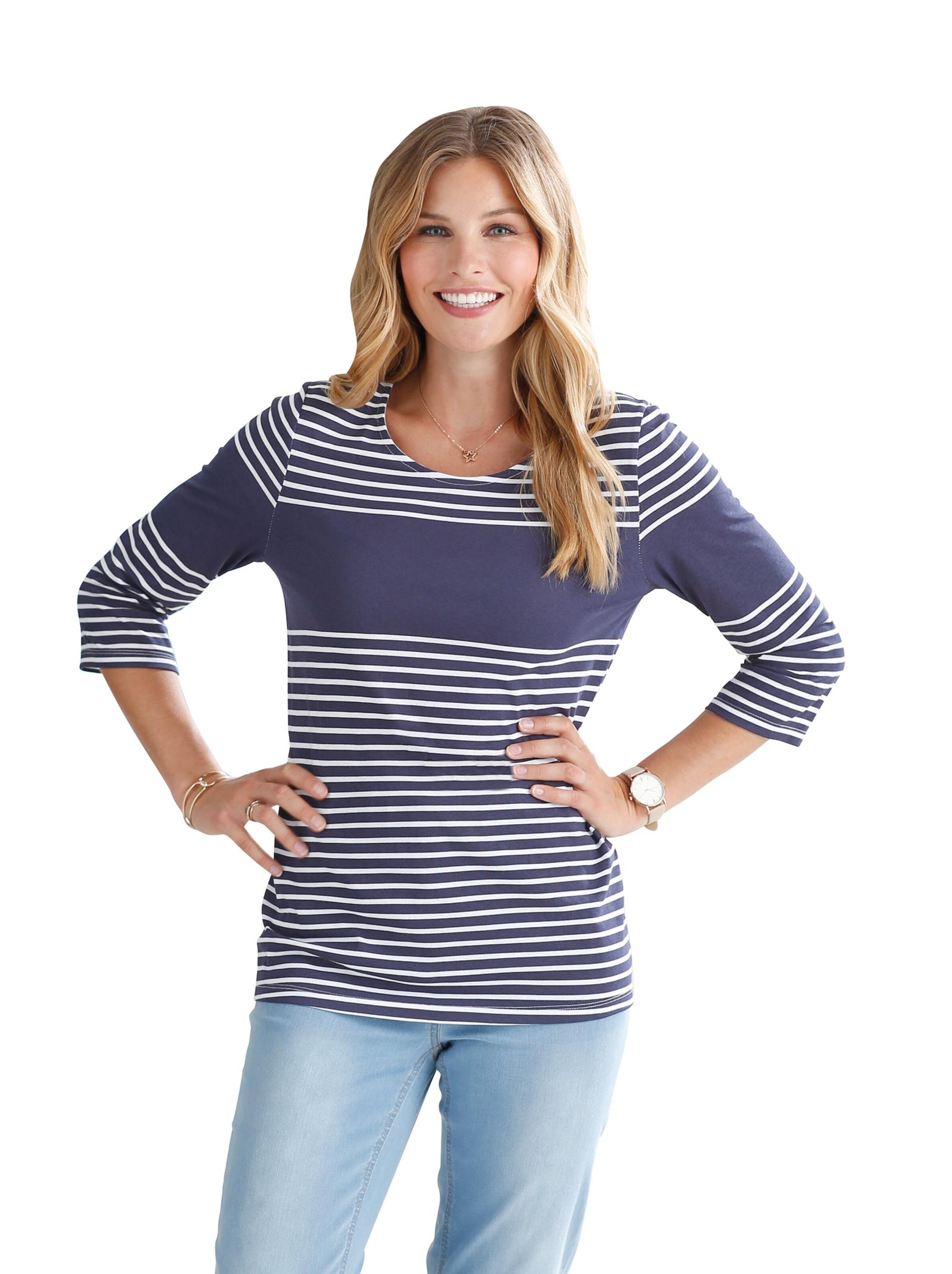 Shirt - nachtblau-geringelt