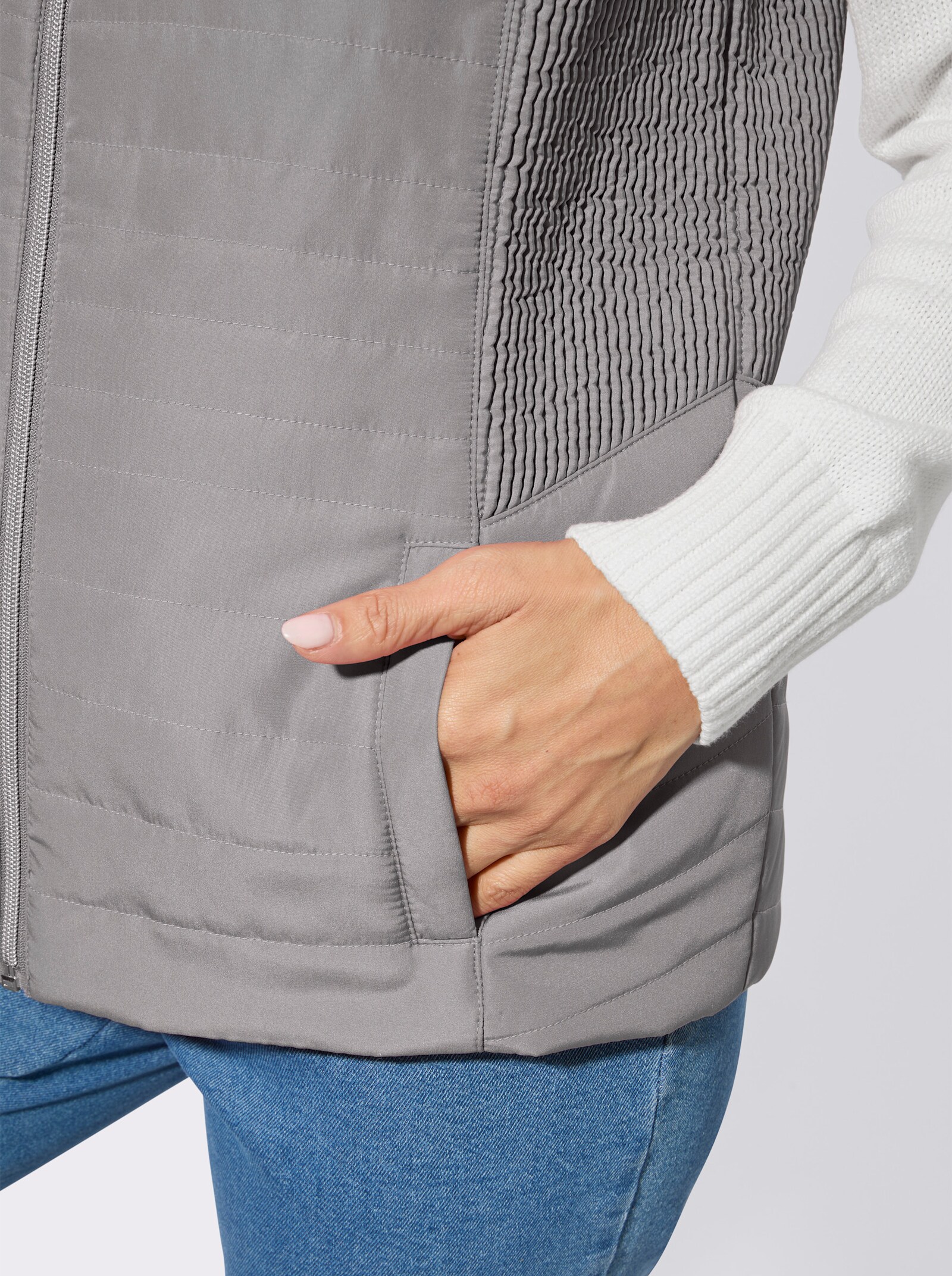 Steppweste - steingrau