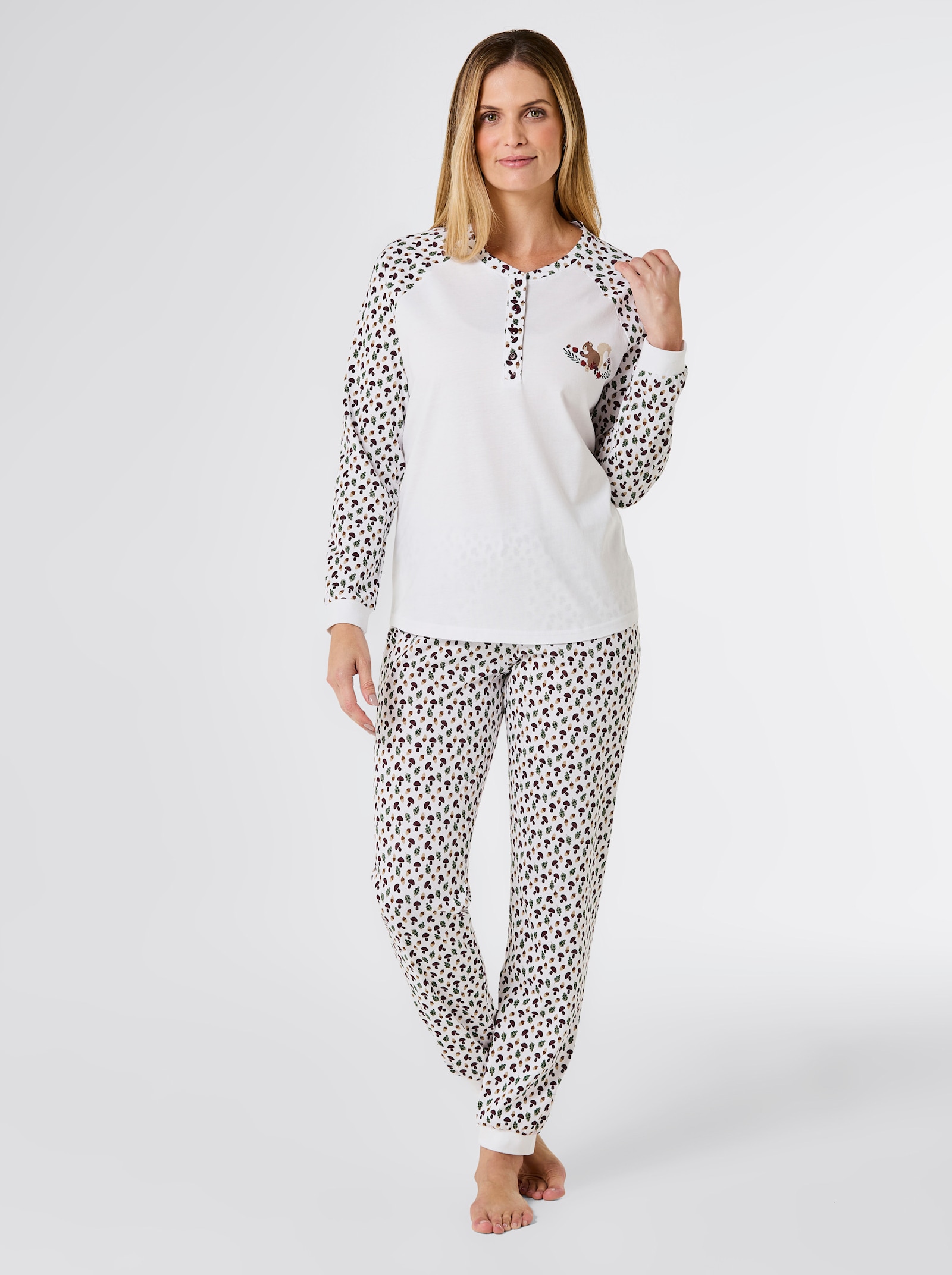 wäschepur Schlafanzug - ecru-bedruckt