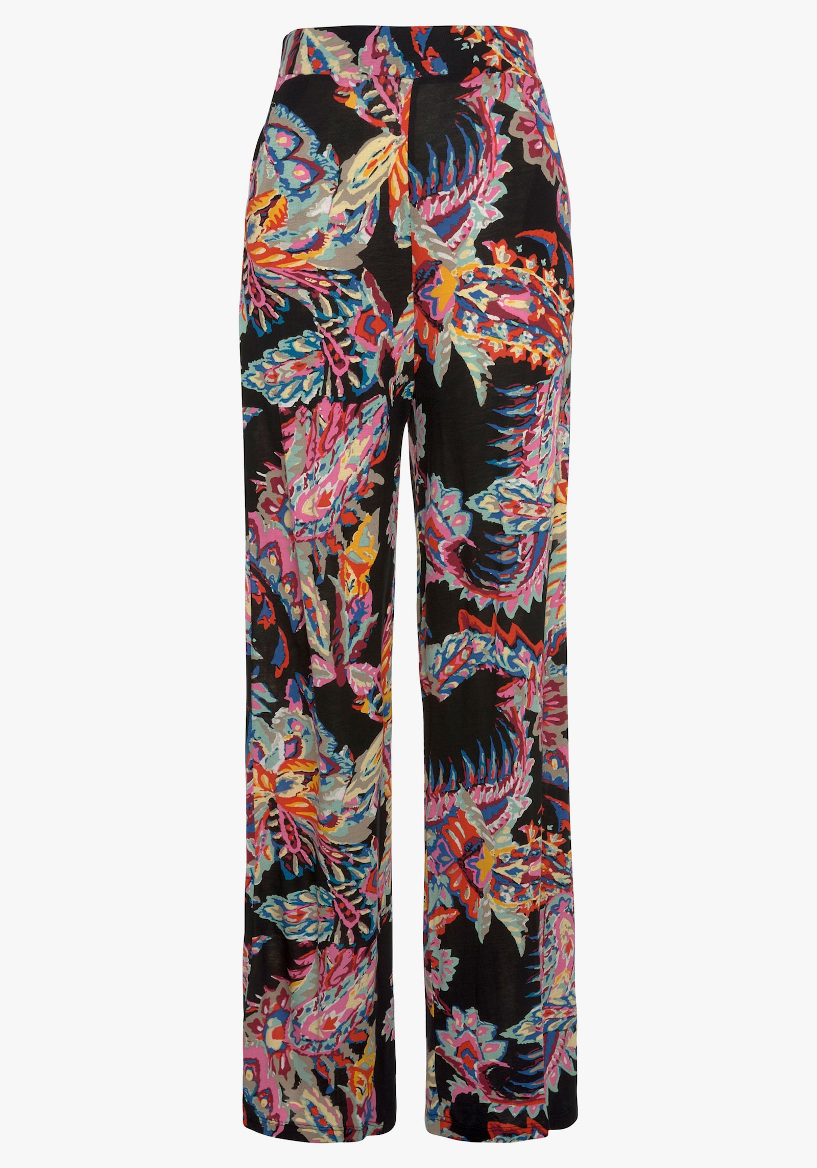 Buffalo Palazzohose - schwarz-bunt bedruckt