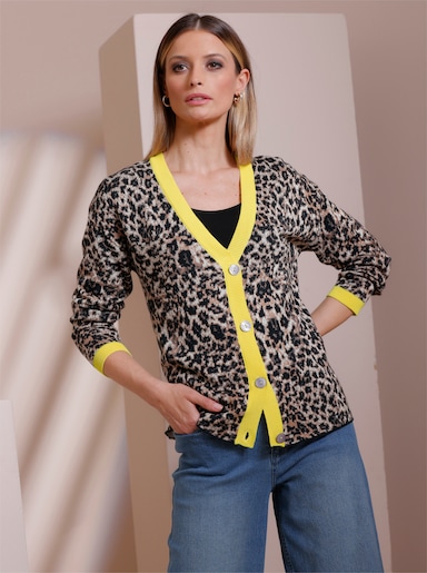 heine Strickjacke - schwarz-braun-gemustert