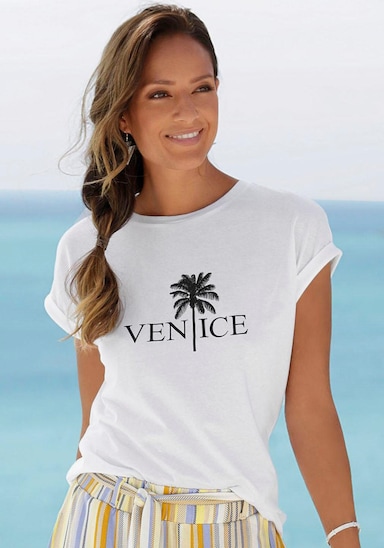 Venice Beach T-shirt à col rond - blanc