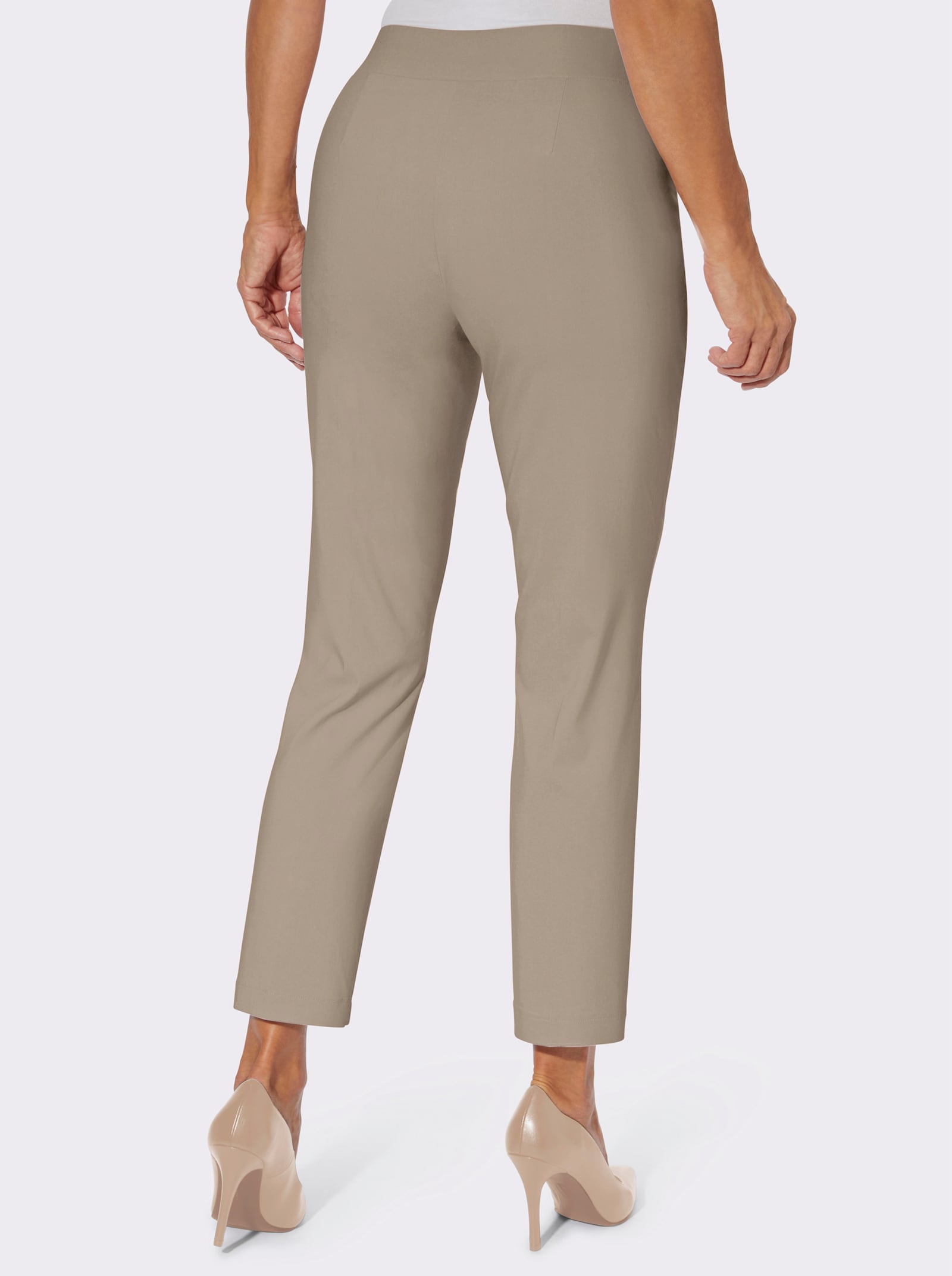 Comfortbroek met persplooien - beige