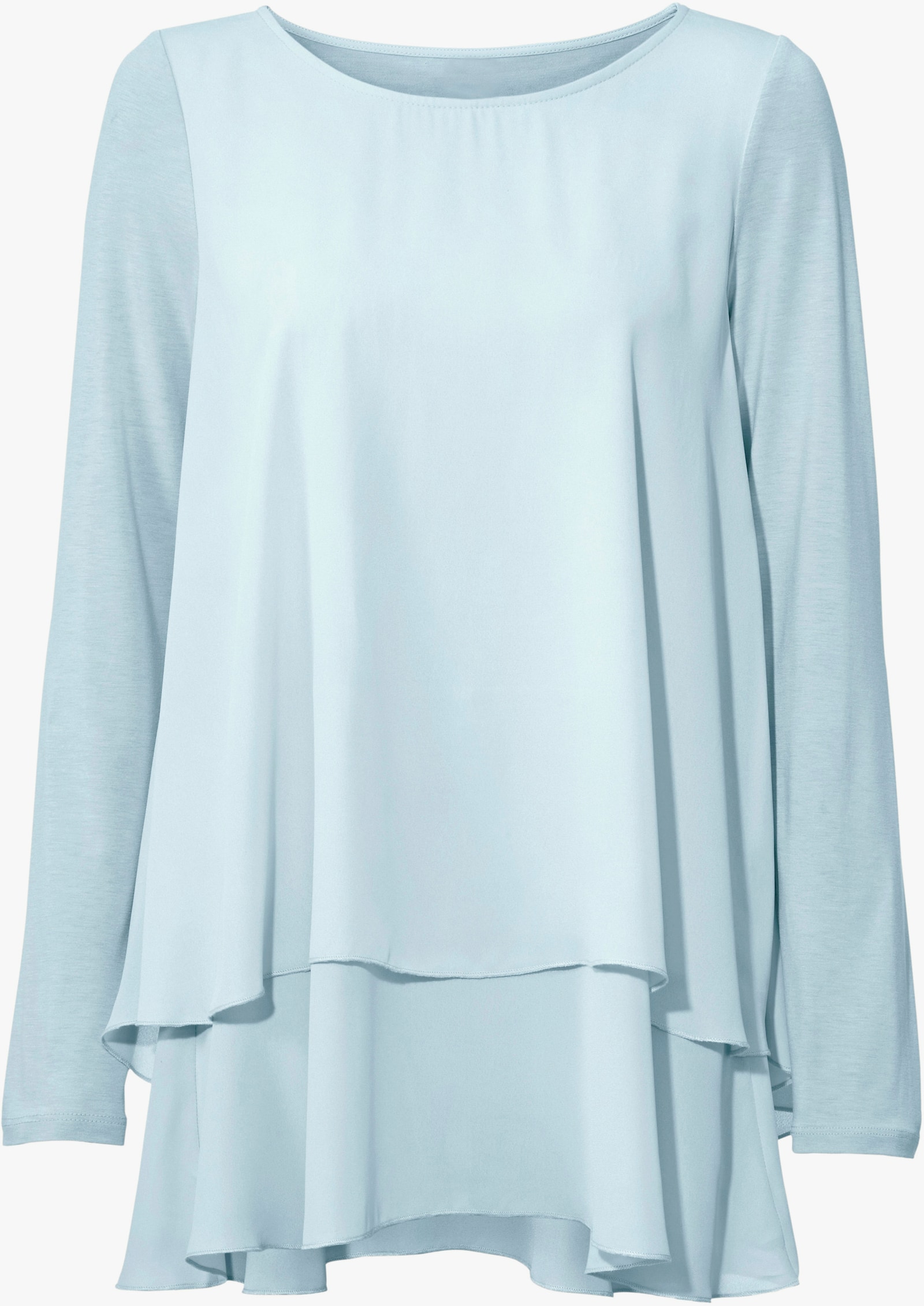 heine Langarmshirt in 2-in-1-Optik - hellblau