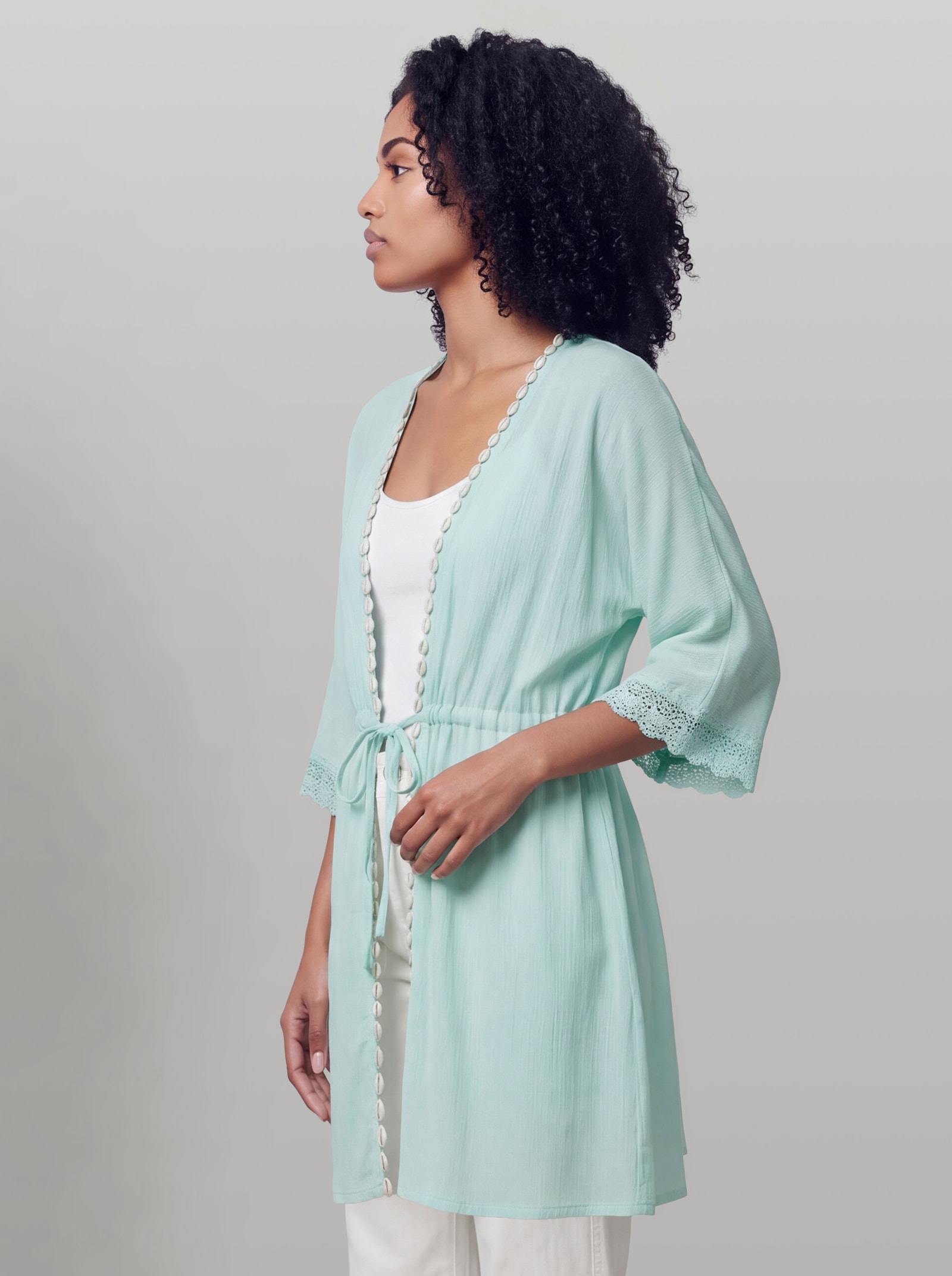 heine Tunika mit Muschel-Besatz - mint