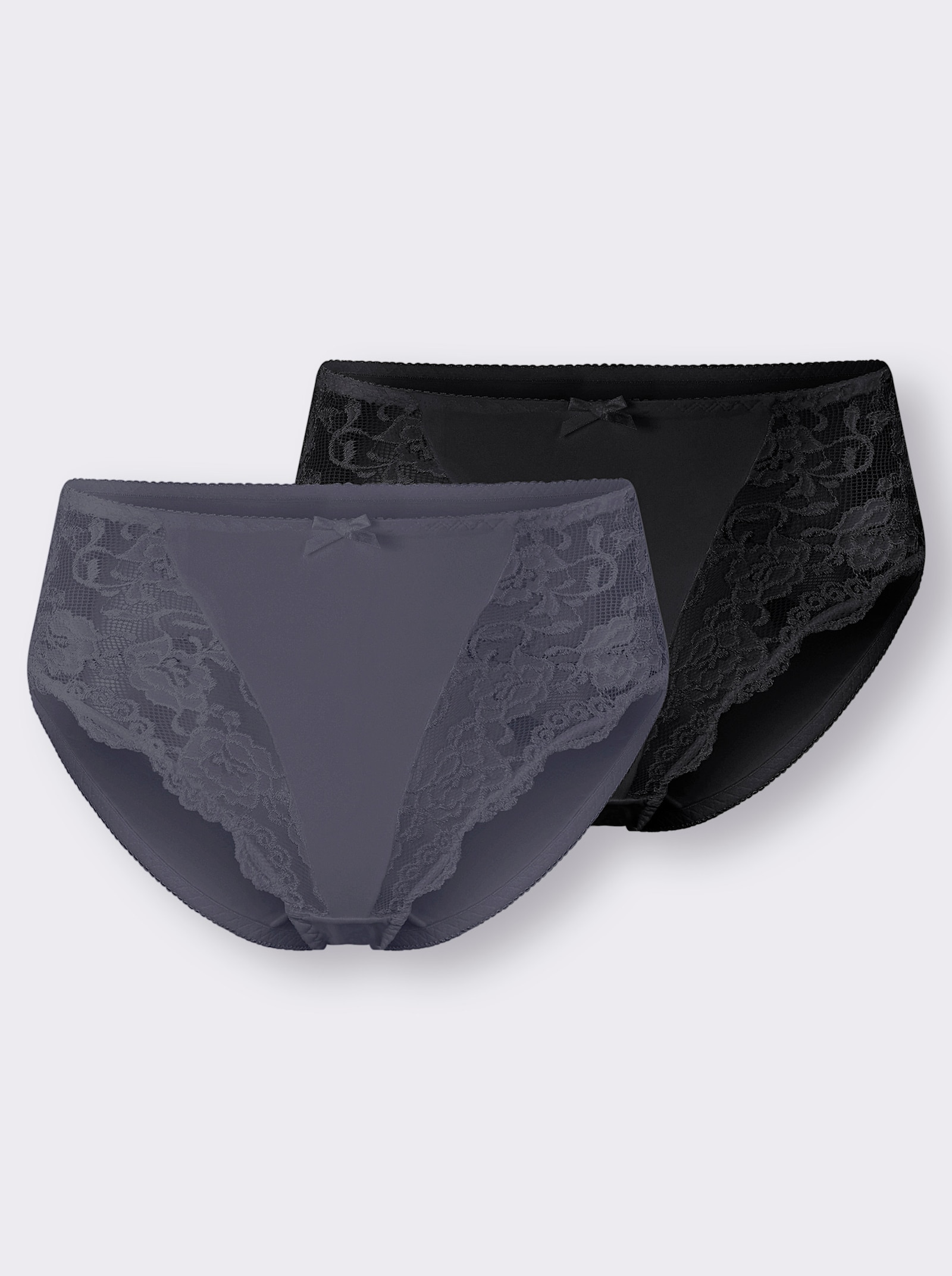 Sassa Slip mit seitlichen Einsätzen - schwarz + anthrazit