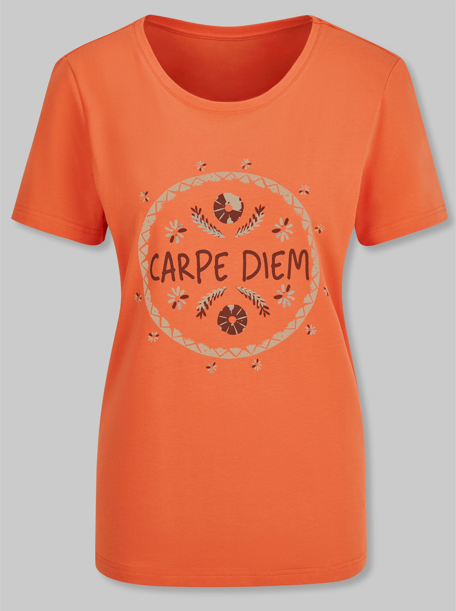 heine Kurzarmshirt mit Schriftzug - orange