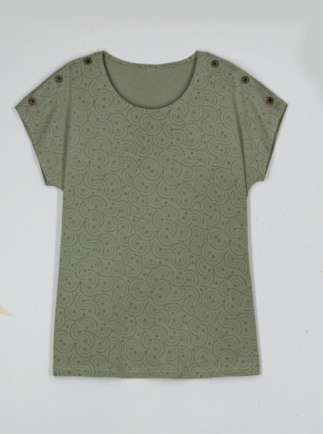 Shirt met korte mouwen - rietgroen geprint