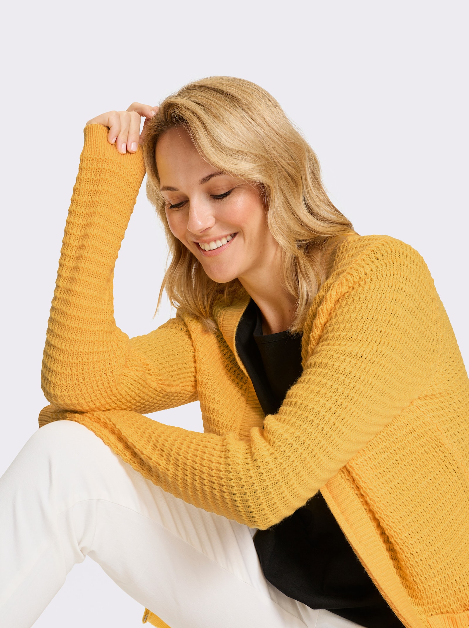 Svetr se zapínáním na zip - žlutá