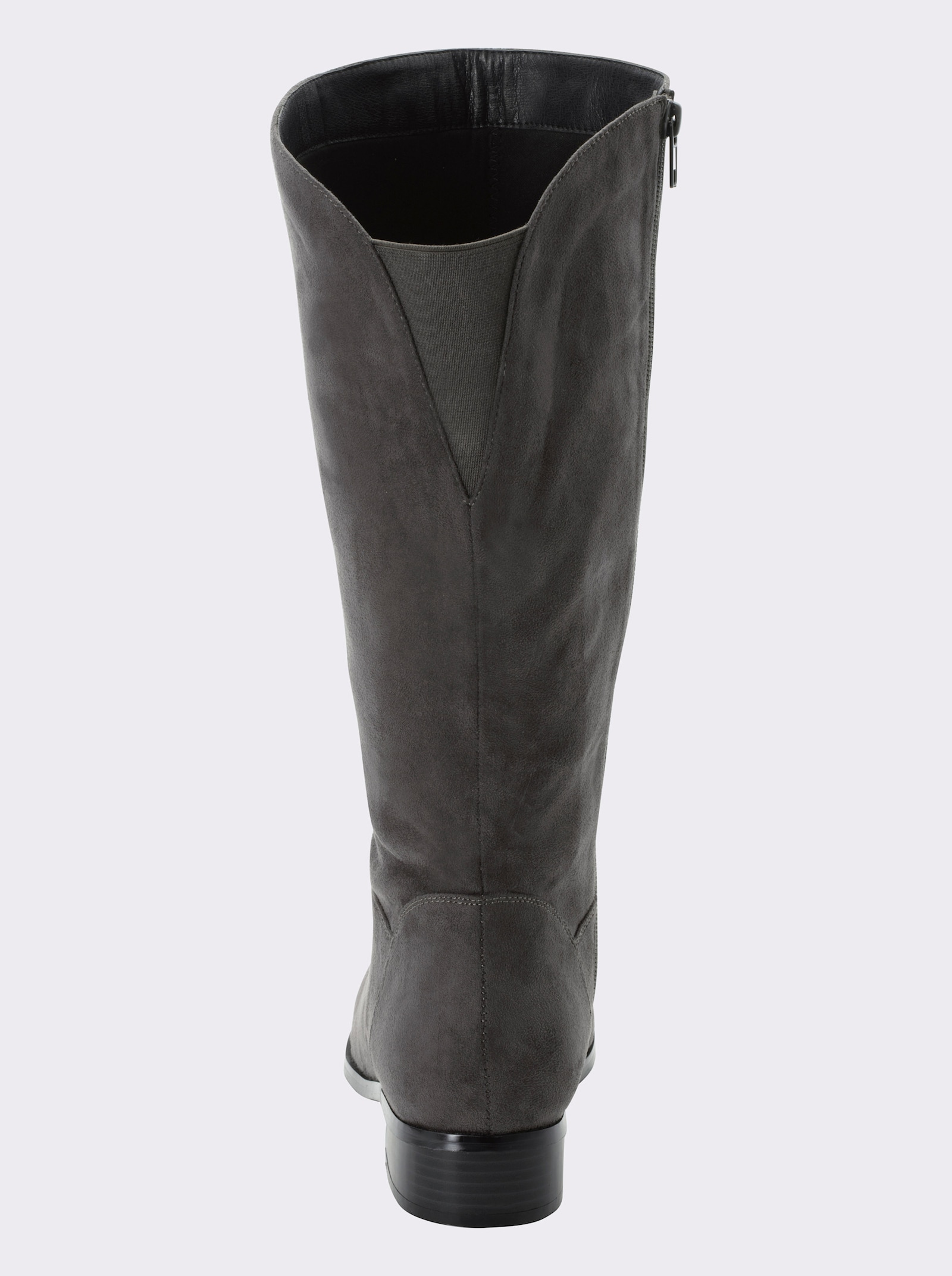 sheego Weitschaftstiefel in Wildleder-Optik - grau