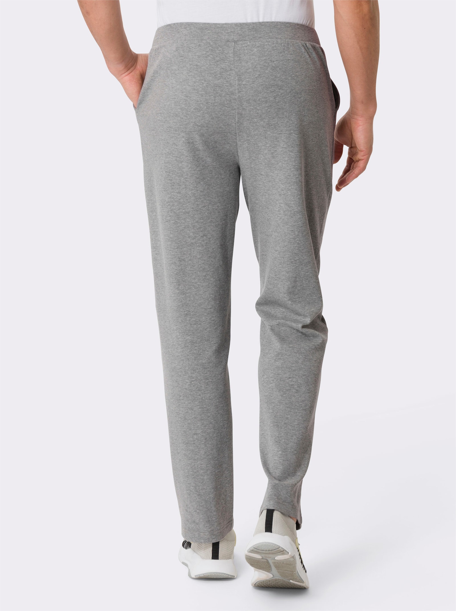 Freizeithose in Melange-Optik - grau-meliert