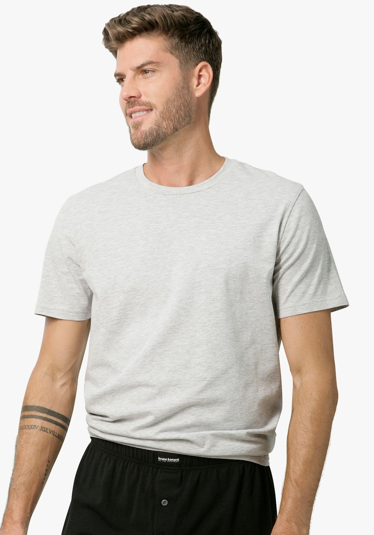 Bruno Banani T-Shirt - navy, grau-meliert, petrol