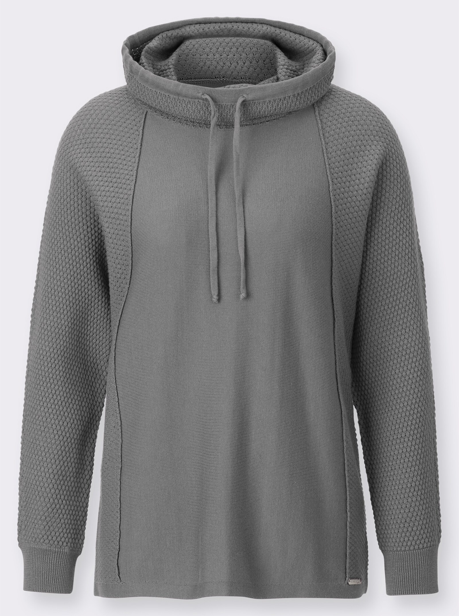 Pullover mit Waffel-Struktur - steingrau-meliert