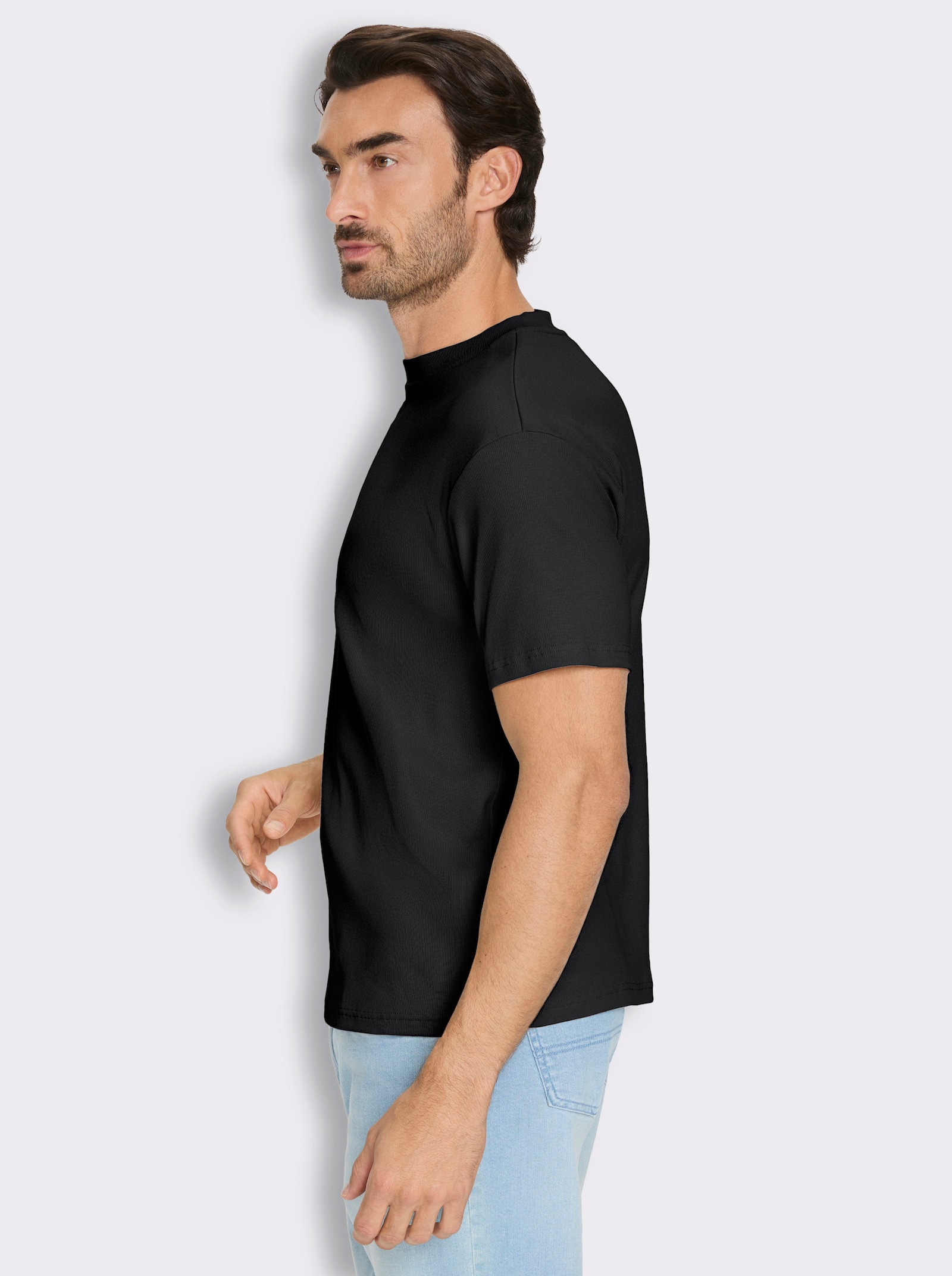 Marco Donati Kurzarmshirt im Loose-Fit, Baumwolle - schwarz