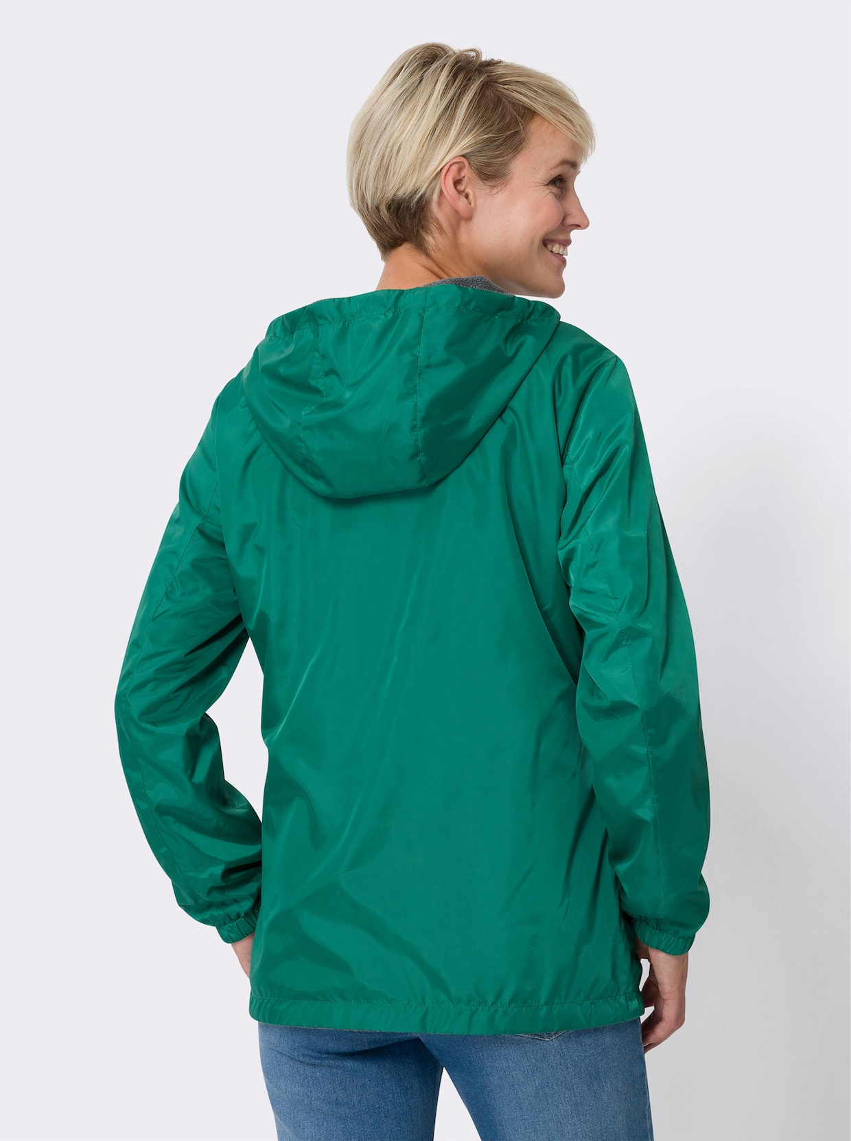 Obojstranná flaušová bunda - zelená