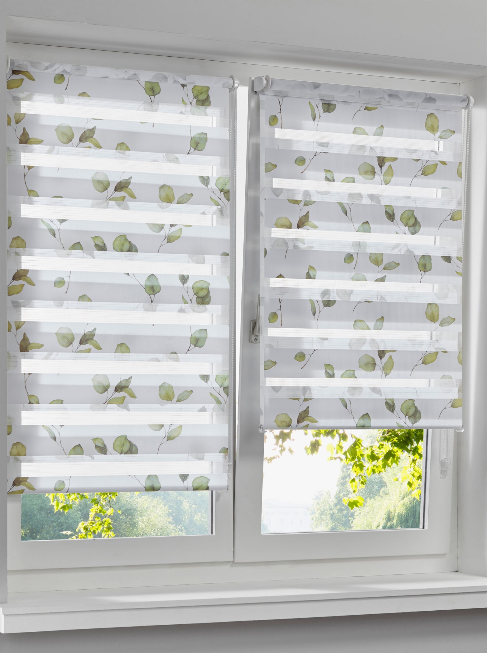 heine home Doppelrollo - weiß-grün