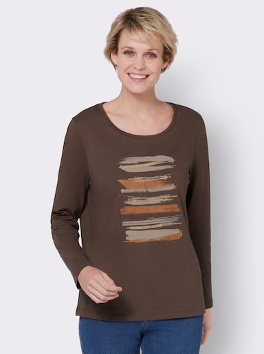 Shirt met lange mouwen - chocolade-cognac