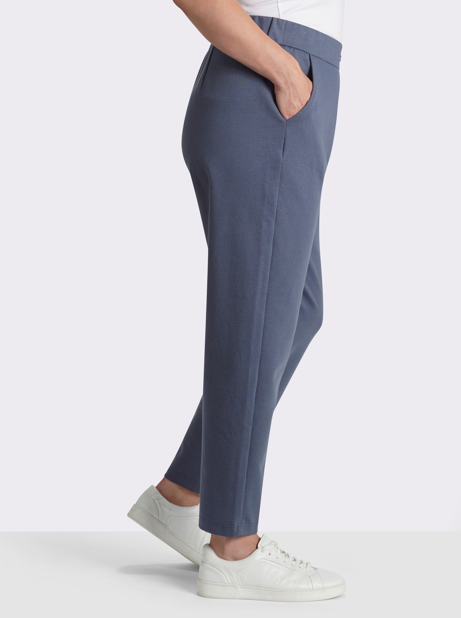 sheego Jerseyhose aus festem Interlock-Jersey - rauchblau