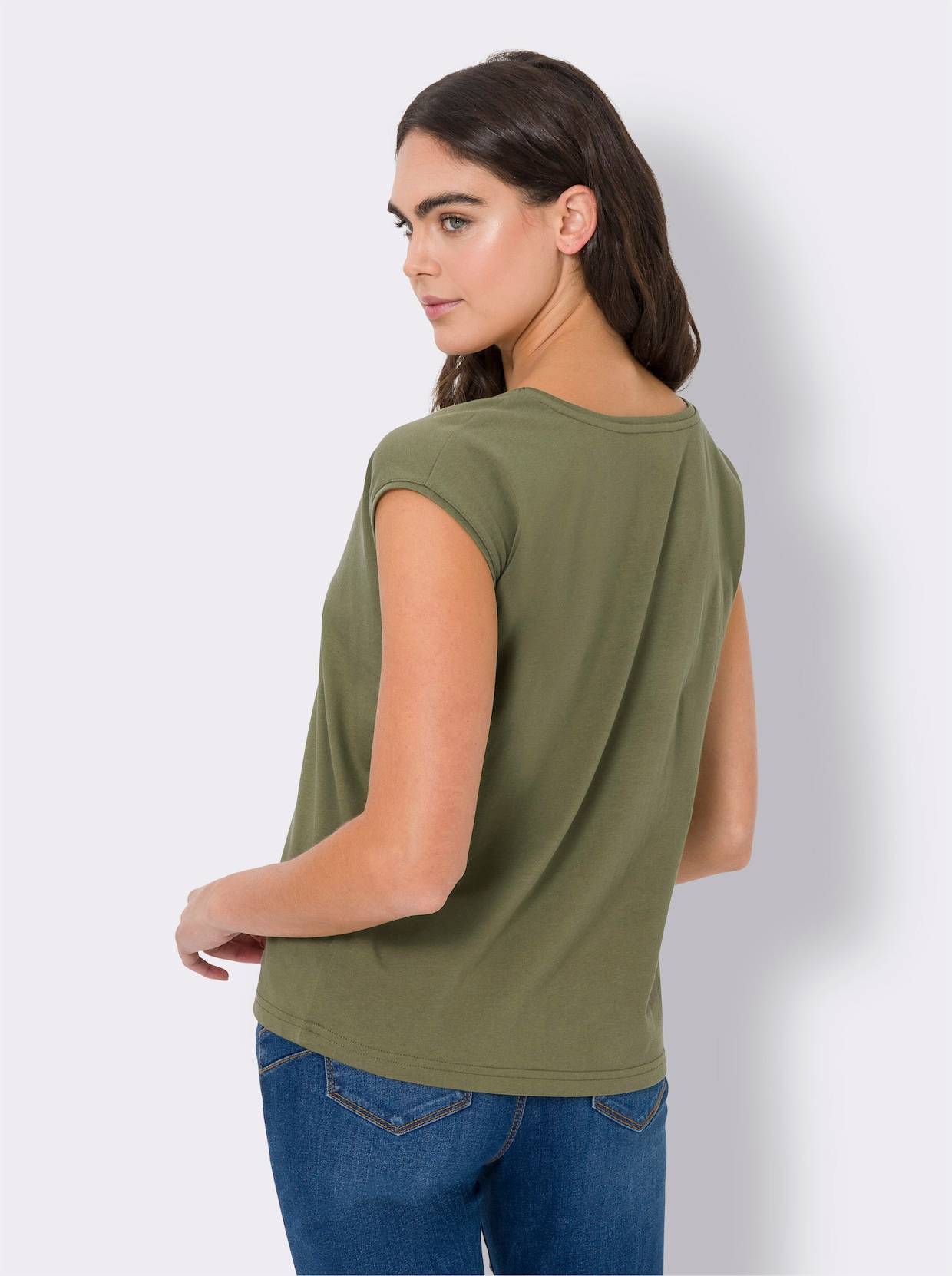 heine Shirt met korte mouwen - olijf