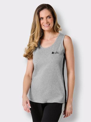 feel good Shirt - grau-meliert-schwarz
