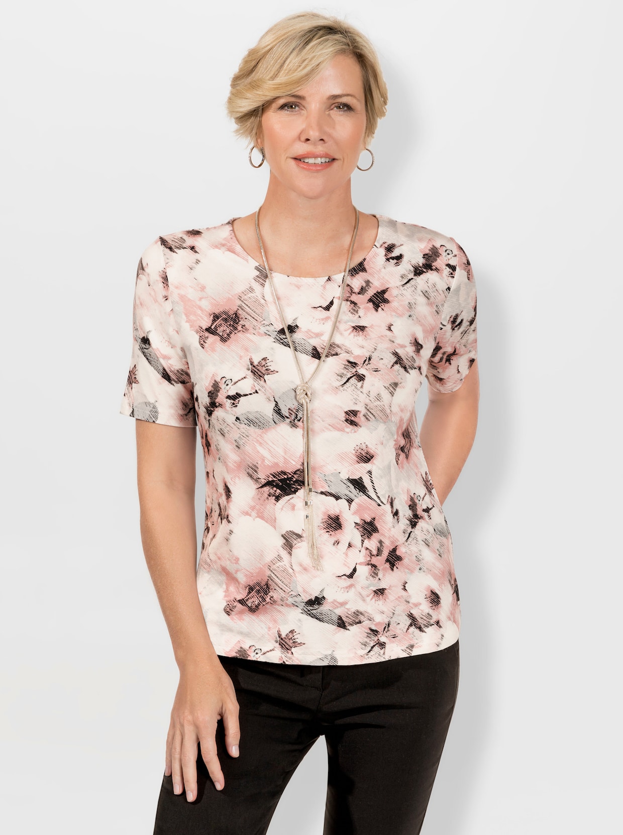 Shirt - hortensie-steingrau-bedruckt