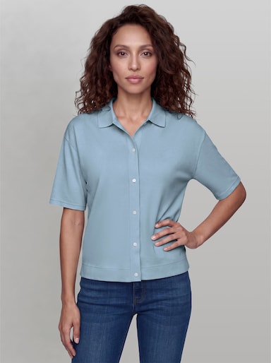 heine Blusenshirt mit Kragen - hellblau