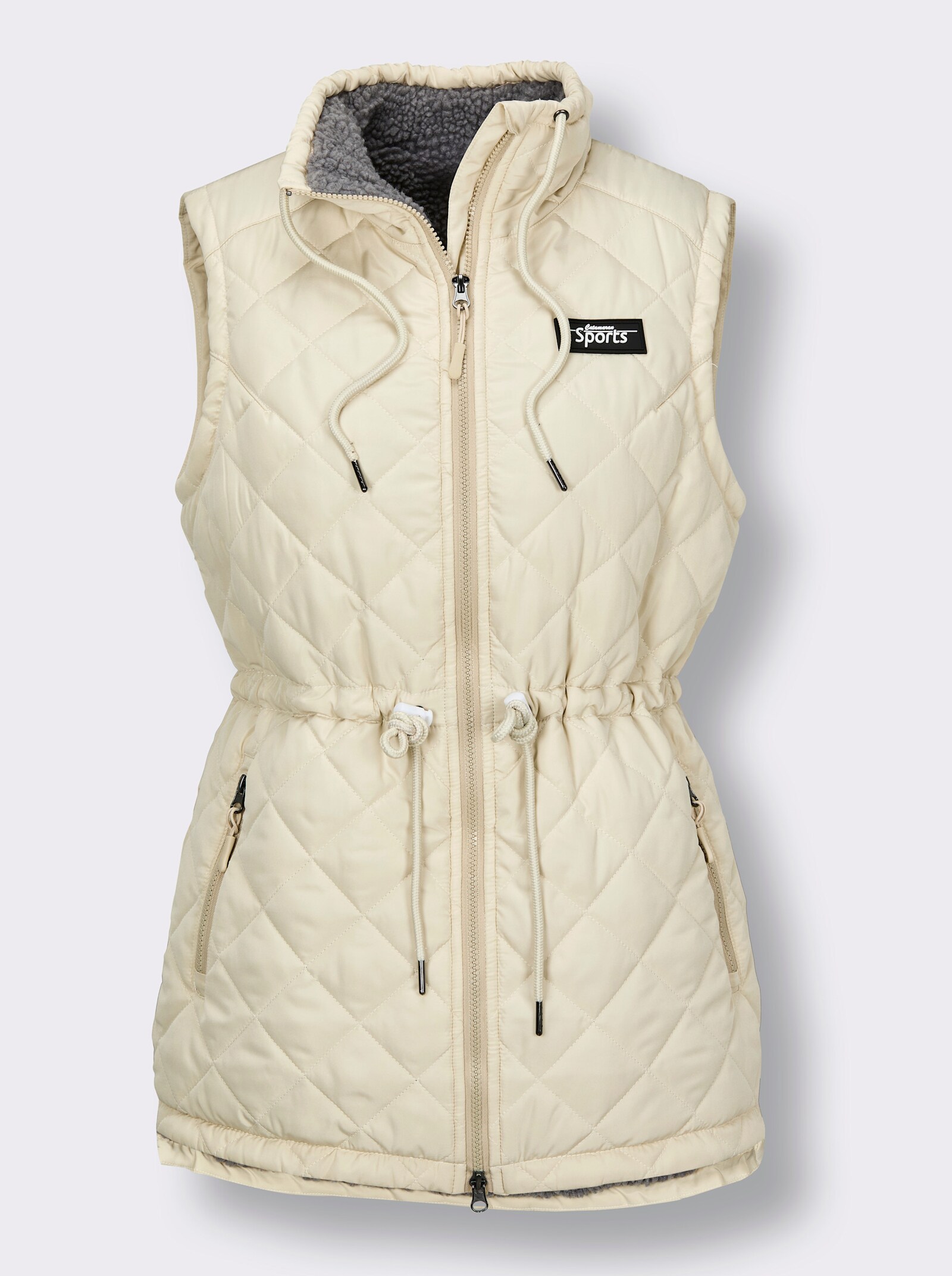 Catamaran Sports Steppweste , weitenverstellbar an Kragen und Taille - sand