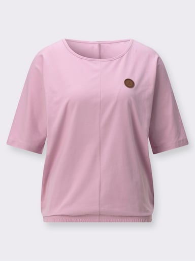 Kurzarmshirt mit Fledermausärmeln - rosé