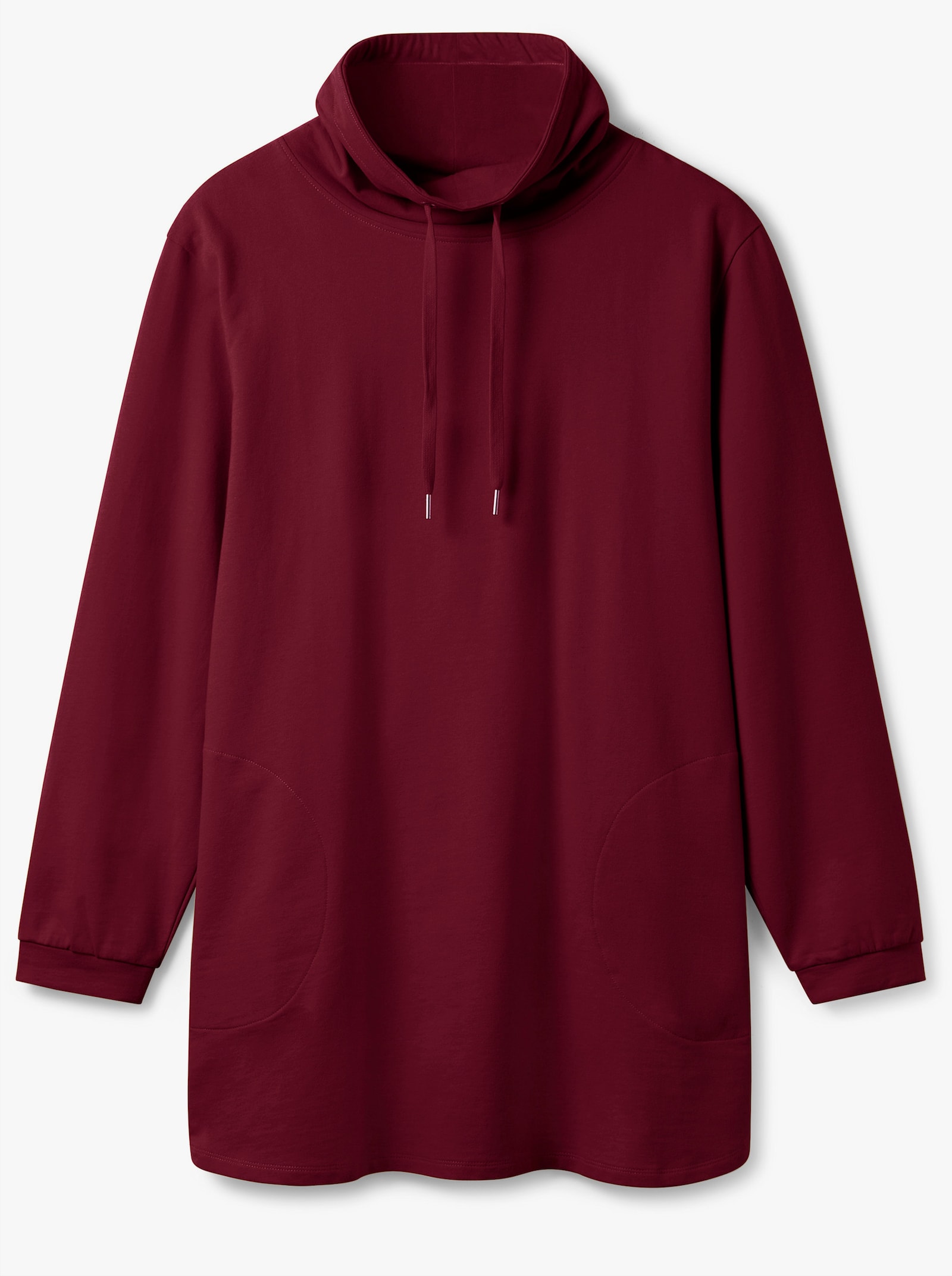 sheego Sweatshirt mit weitem Stehkragen - weinrot