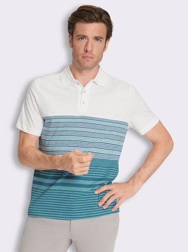 Poloshirt mit Streifen - topas-weiß-gestreift