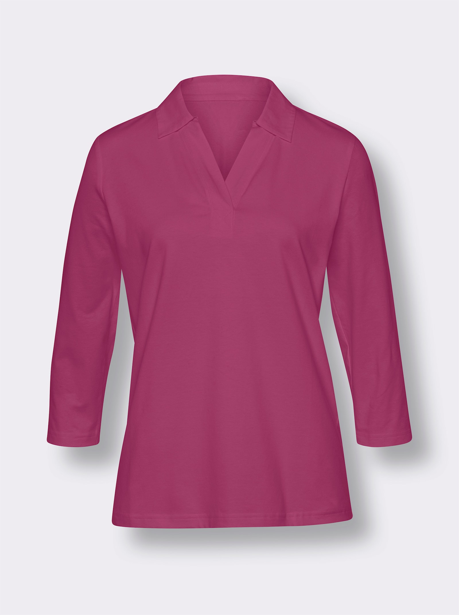 heine 3/4-Arm-Shirt mit Polokragen - erika